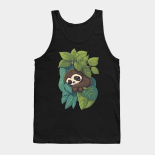 Cute sloth on tree Tank Top